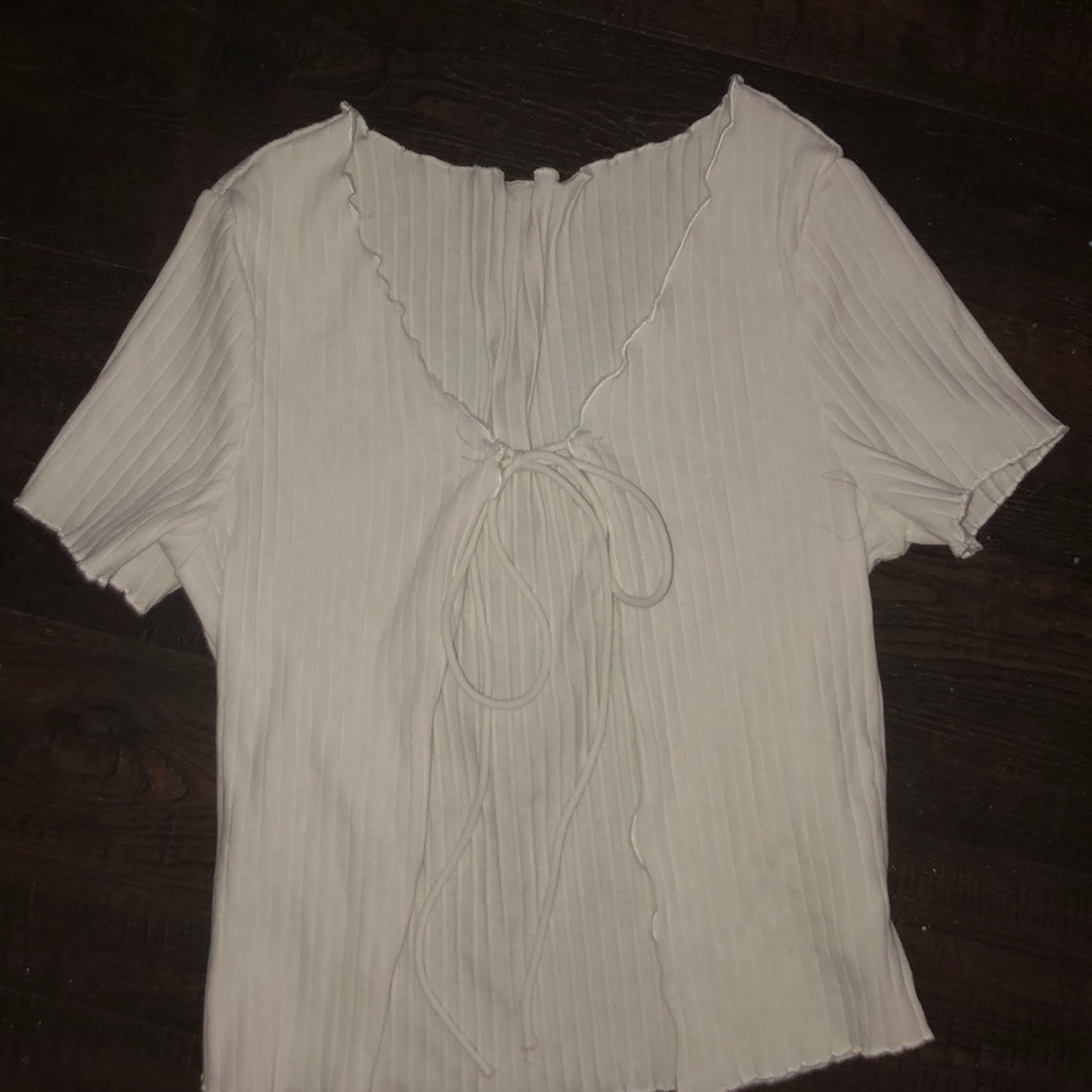 White tie middle crop top